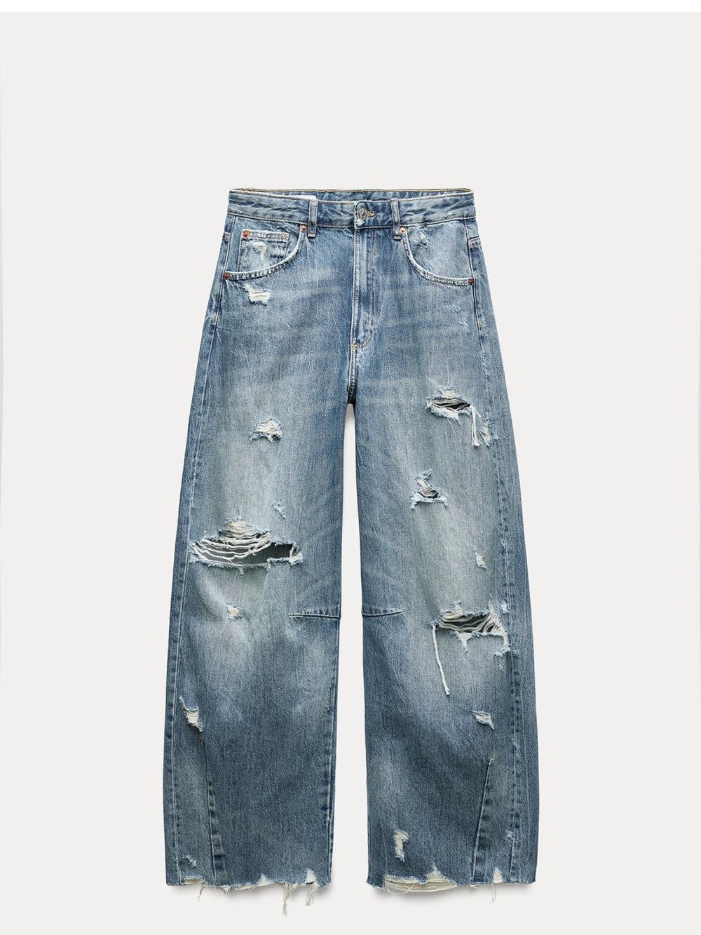 Zara Women’s Distressed Blue Boyfriend Jeans